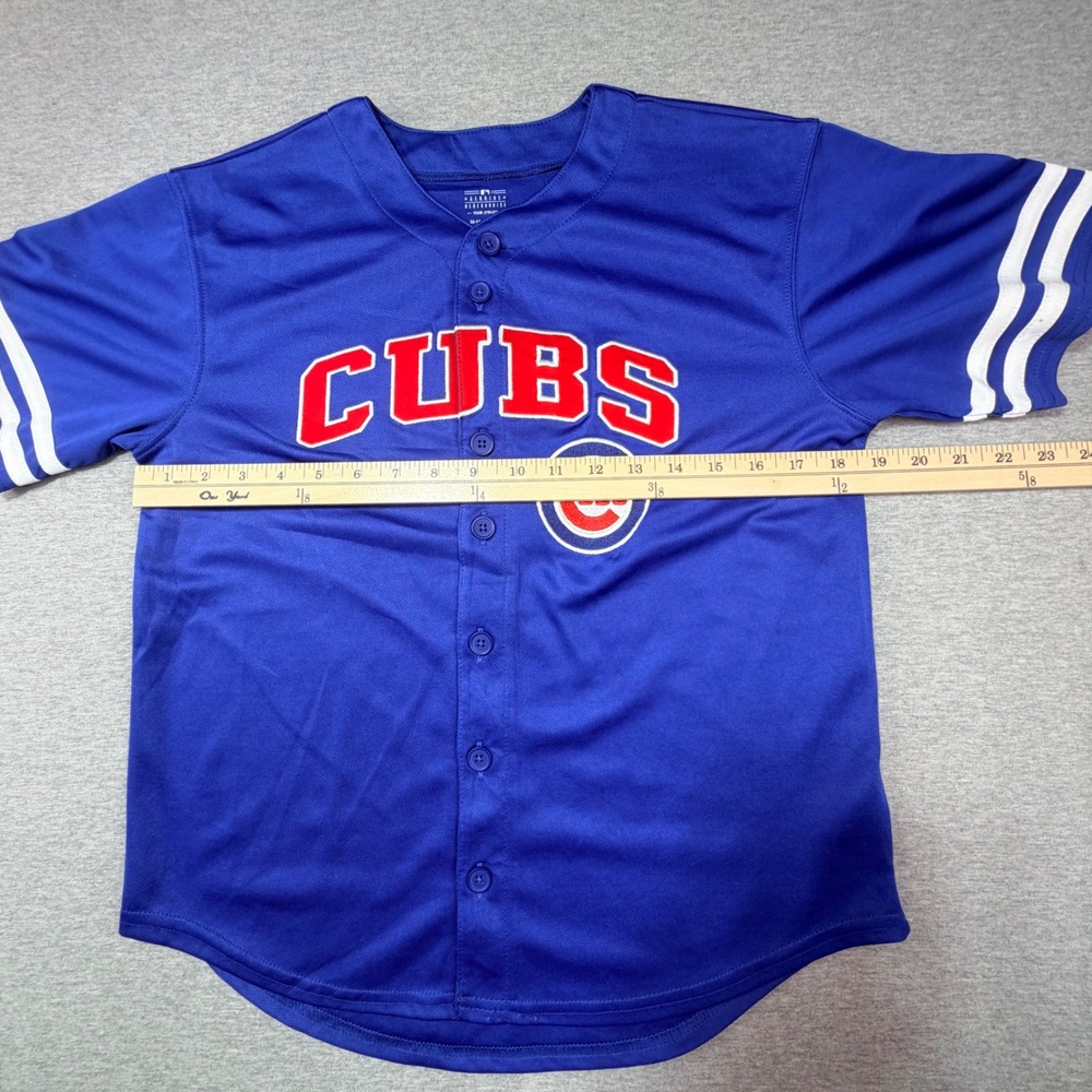 MLB Chicago Cubs Youth Jersey Blue Button Front Team Athletics Size M 10/12 - Picture 4 of 8